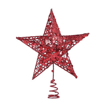 Блестяща коледна звезда Орнаменти за коледна елха за домашна градина Парти украса Коледен декор Консумативи Метални звезди 20 см