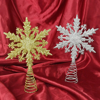 Χριστουγεννιάτικο δέντρο Topper Star Xmas Tree Snowflake Στολίδια Χριστουγεννιάτικη διακόσμηση για το σπίτι Πρωτοχρονιά Noel Navidad Natal Gift 2024