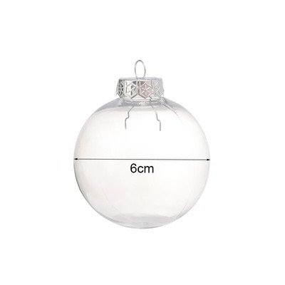 5 vnt kalėdinis skaidrus rutulys plastikinės Kalėdų eglutės atvira rutulinė dėžutė, papuoštas vestuvių dovana, dovana vakarėlio namų dekoravimui