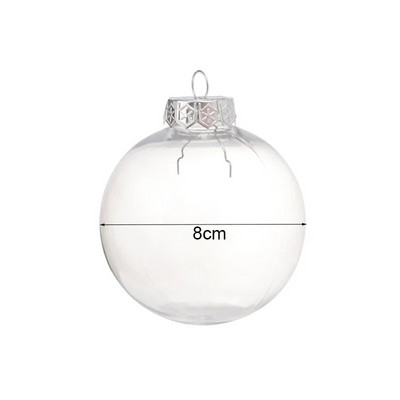 5 vnt kalėdinis skaidrus rutulys plastikinės Kalėdų eglutės atvira rutulinė dėžutė, papuoštas vestuvių dovana, dovana vakarėlio namų dekoravimui