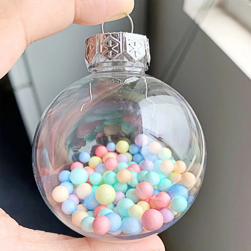 5 vnt kalėdinis skaidrus rutulys plastikinės Kalėdų eglutės atvira rutulinė dėžutė, papuoštas vestuvių dovana, dovana vakarėlio namų dekoravimui