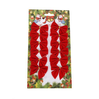 12 ks vianočných mašlí závesná dekorácia zlato strieborná červená mašľa vianočné ozdoby na stromček domáce svadobné párty novoročné darčeky krabica dekorácia