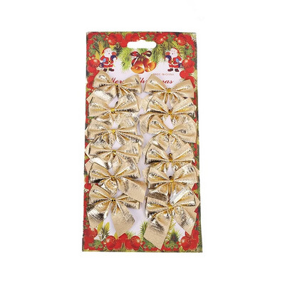 12 ks vianočných mašlí závesná dekorácia zlato strieborná červená mašľa vianočné ozdoby na stromček domáce svadobné párty novoročné darčeky krabica dekorácia