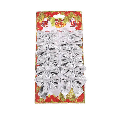 12 ks vianočných mašlí závesná dekorácia zlato strieborná červená mašľa vianočné ozdoby na stromček domáce svadobné párty novoročné darčeky krabica dekorácia