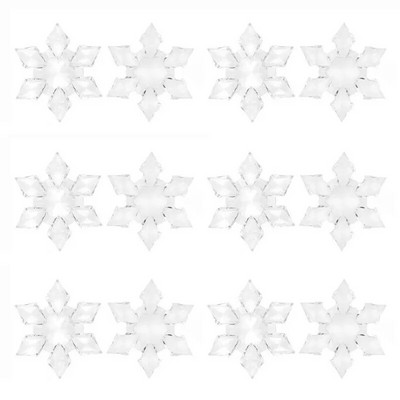 12GAB Ziemassvētku rotājumi mājām Dzidra kristāla sniegpārsla Ziemassvētku eglīšu rotājumi, piekārti DIY pērlīšu aizkaru mājas dekorēšana