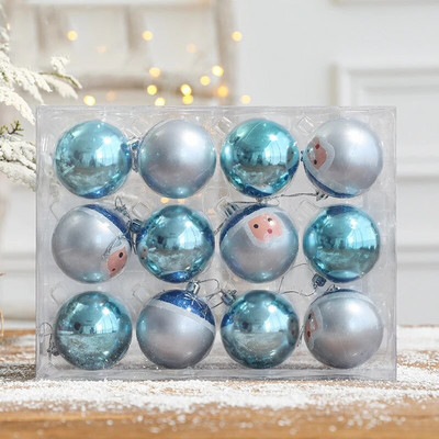 6cm plastične božićne kuglice Djed Mraz ukrasni privjesak za božićno drvce 12kom Božićna kuglica za drvce Novogodišnji ukrasi za dom