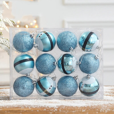 6cm plastične božićne kuglice Djed Mraz ukrasni privjesak za božićno drvce 12kom Božićna kuglica za drvce Novogodišnji ukrasi za dom