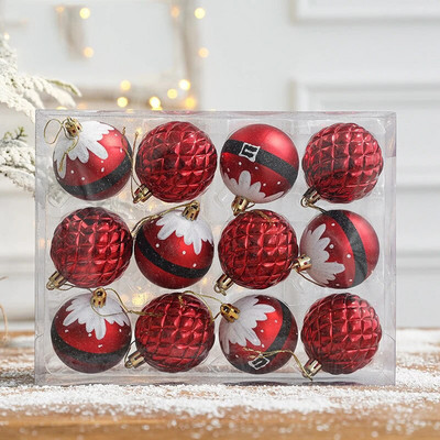 6cm plastične božićne kuglice Djed Mraz ukrasni privjesak za božićno drvce 12kom Božićna kuglica za drvce Novogodišnji ukrasi za dom