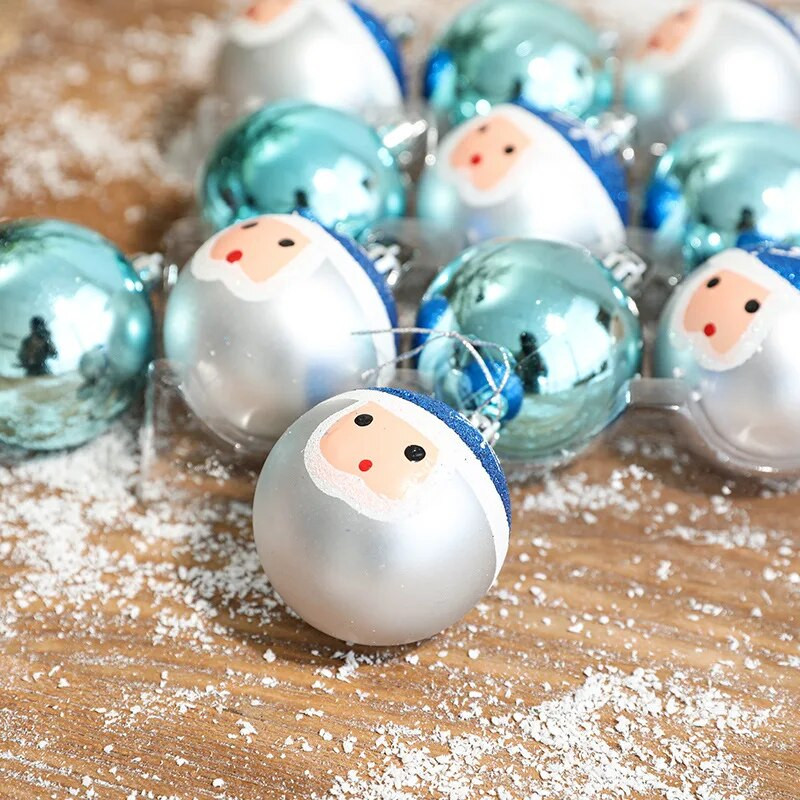 6cm plastične božićne kuglice Djed Mraz ukrasni privjesak za božićno drvce 12kom Božićna kuglica za drvce Novogodišnji ukrasi za dom