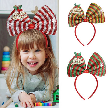 New Sequins Iridescence Snowflake Bow Tie Hair Band Christmas Festival Theme Party Cosplay Girls Διακοσμητικό στολίδι μαλλιών
