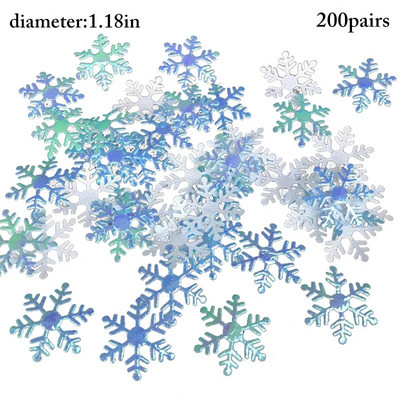 1 pakuotė kalėdinių snaigės formos konfeti festivalio papuošalų vakarėlio dekoratyviniai blizgantys konfeti namų stalo sienelės konfeti