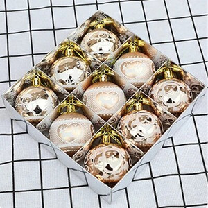 9 kom/set 6 cm plastične kuglice za božićno drvce Viseći ukrasi Božićni ukrasi Kutija za kućni novogodišnji poklon 2022. Natal Navidad privjesak