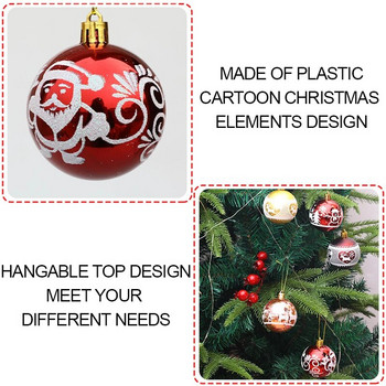 9τμχ/σετ 6cm Πλαστικές μπάλες για χριστουγεννιάτικο δέντρο Κρεμαστά στολίδια Χριστουγεννιάτικα στολίδια Σπίτι Πρωτοχρονιάτικο Δώρο 2022 Κρεμαστό Natal Navidad