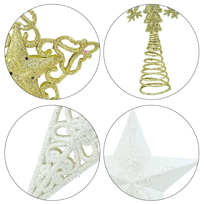 1gb zelta sudrabaini mirdzoša piecstaru zvaigzne, doba Ziemassvētku eglītes virsma plastmasas Ziemassvētku dekorēšana mājas ballītei Ziemassvētku eglīšu rotājumi