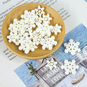 20gab 20/28mm balti sveķu plastmasas sniegpārsliņas plāksteris Ziemassvētku rotājumi Ziemassvētku eglīšu piekariņi Jaungada dekorēšanas piederumi