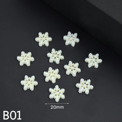 20gab 20/28mm balti sveķu plastmasas sniegpārsliņas plāksteris Ziemassvētku rotājumi Ziemassvētku eglīšu piekariņi Jaungada dekorēšanas piederumi