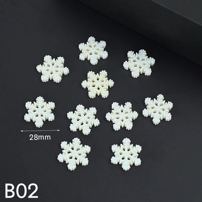 20gab 20/28mm balti sveķu plastmasas sniegpārsliņas plāksteris Ziemassvētku rotājumi Ziemassvētku eglīšu piekariņi Jaungada dekorēšanas piederumi