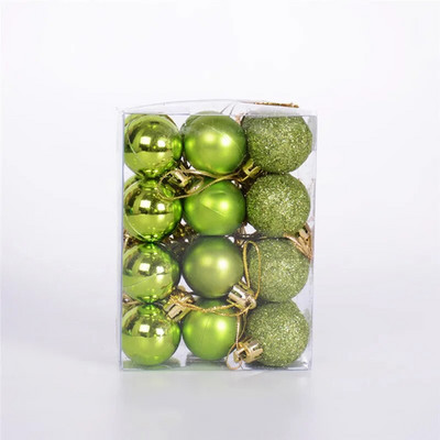 Božićna kuglica od 24 komada, različiti privjesci, set ukrasnih kuglica otpornih na udarce, 3 cm/1,18 inča, sezonski praznični festivalski ukrasi za vjenčanja