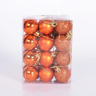 Božićna kuglica od 24 komada, različiti privjesci, set ukrasnih kuglica otpornih na udarce, 3 cm/1,18 inča, sezonski praznični festivalski ukrasi za vjenčanja