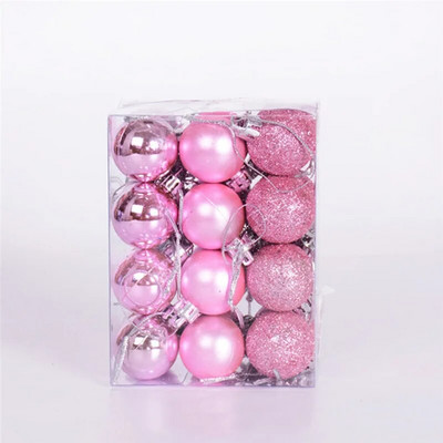 Božićna kuglica od 24 komada, različiti privjesci, set ukrasnih kuglica otpornih na udarce, 3 cm/1,18 inča, sezonski praznični festivalski ukrasi za vjenčanja
