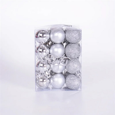 Božićna kuglica od 24 komada, različiti privjesci, set ukrasnih kuglica otpornih na udarce, 3 cm/1,18 inča, sezonski praznični festivalski ukrasi za vjenčanja