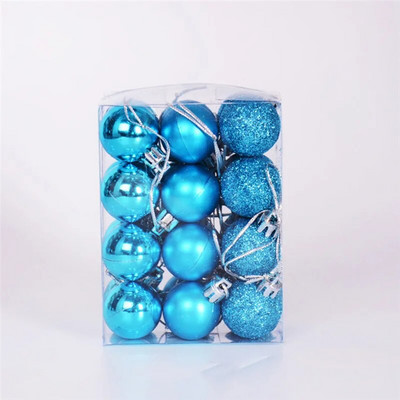 Božićna kuglica od 24 komada, različiti privjesci, set ukrasnih kuglica otpornih na udarce, 3 cm/1,18 inča, sezonski praznični festivalski ukrasi za vjenčanja