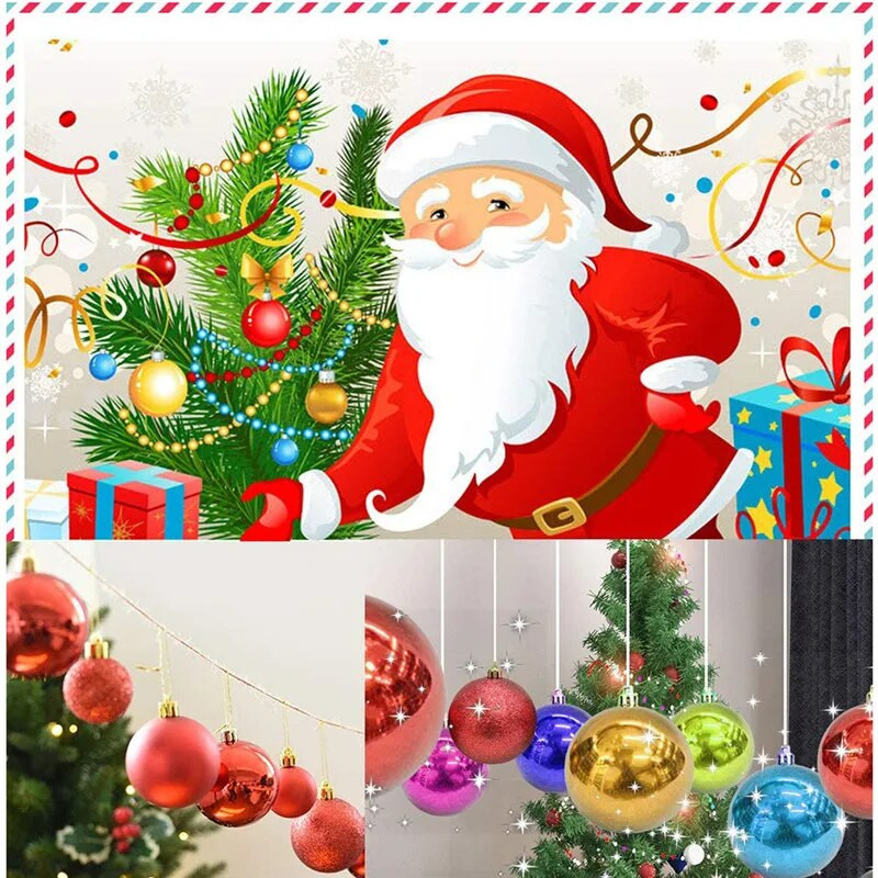 Božićna kuglica od 24 komada, različiti privjesci, set ukrasnih kuglica otpornih na udarce, 3 cm/1,18 inča, sezonski praznični festivalski ukrasi za vjenčanja