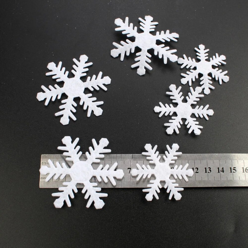 500gab Jaungada ballītes sienas uzlīmes ornaments logs Priecīgus Ziemassvētku aplikācijas Ziemassvētku dekors baltas sniegpārsliņas neaustas uzlīmes