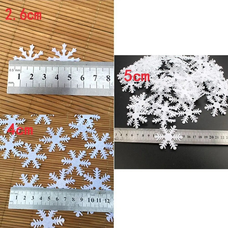 500gab Jaungada ballītes sienas uzlīmes ornaments logs Priecīgus Ziemassvētku aplikācijas Ziemassvētku dekors baltas sniegpārsliņas neaustas uzlīmes