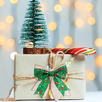 Υπέροχο παπιγιόν με χριστουγεννιάτικη στάμπα Ελαφρύ διακοσμητικό στολίδι για τοίχο πόρτας δέντρου