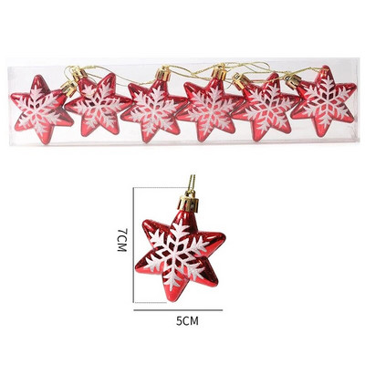 6Pcs Božićna viseća kuglica s privjeskom DIY Božićni ukrasi za božićno drvce Pokloni Dom Nova godina Navidad Pribor za božićne ukrase