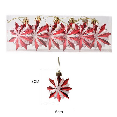 6Pcs Božićna viseća kuglica s privjeskom DIY Božićni ukrasi za božićno drvce Pokloni Dom Nova godina Navidad Pribor za božićne ukrase