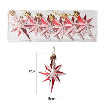 6Pcs Božićna viseća kuglica s privjeskom DIY Božićni ukrasi za božićno drvce Pokloni Dom Nova godina Navidad Pribor za božićne ukrase