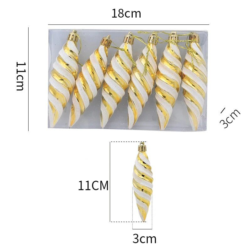 6Pcs Božićna viseća kuglica s privjeskom DIY Božićni ukrasi za božićno drvce Pokloni Dom Nova godina Navidad Pribor za božićne ukrase