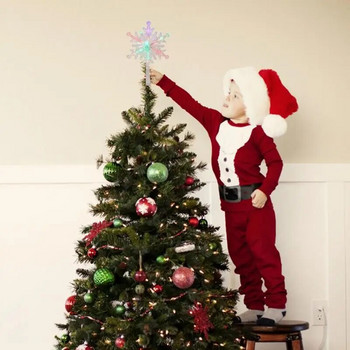 Snowflake Tree Topper Light Διακοσμητικό Επαναφορτιζόμενο χριστουγεννιάτικο δέντρο με διαφοροποιημένες λειτουργίες φωτισμού Χριστουγεννιάτικα πάρτι USB