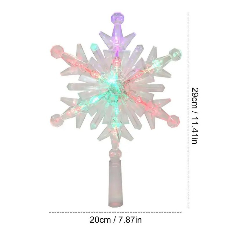 Snowflake Tree Topper Light Dekorativni punjivi topper za božićno drvce s različitim načinima osvjetljenja USB božićne zabave