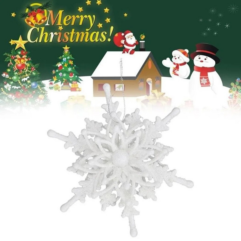 Božićne zavjese 3D pahuljica Bijela plastična svjetlucava božićna jelka Ukrasi za kućni prozor Zavjese za partyj prostor za odmor