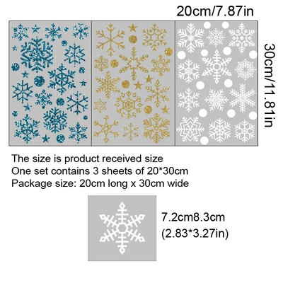 38 kom./lot Pahuljica Elektrostatske zidne naljepnice Prozor Dječja soba Božićni ukrasi Naljepnice za uređenje doma Novogodišnja tapeta
