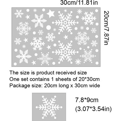 38 kom./lot Pahuljica Elektrostatske zidne naljepnice Prozor Dječja soba Božićni ukrasi Naljepnice za uređenje doma Novogodišnja tapeta