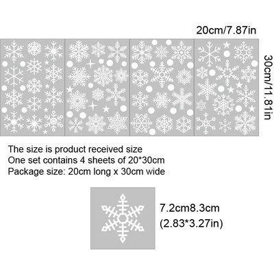 38 kom./lot Pahuljica Elektrostatske zidne naljepnice Prozor Dječja soba Božićni ukrasi Naljepnice za uređenje doma Novogodišnja tapeta