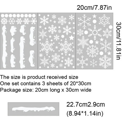 38 kom./lot Pahuljica Elektrostatske zidne naljepnice Prozor Dječja soba Božićni ukrasi Naljepnice za uređenje doma Novogodišnja tapeta