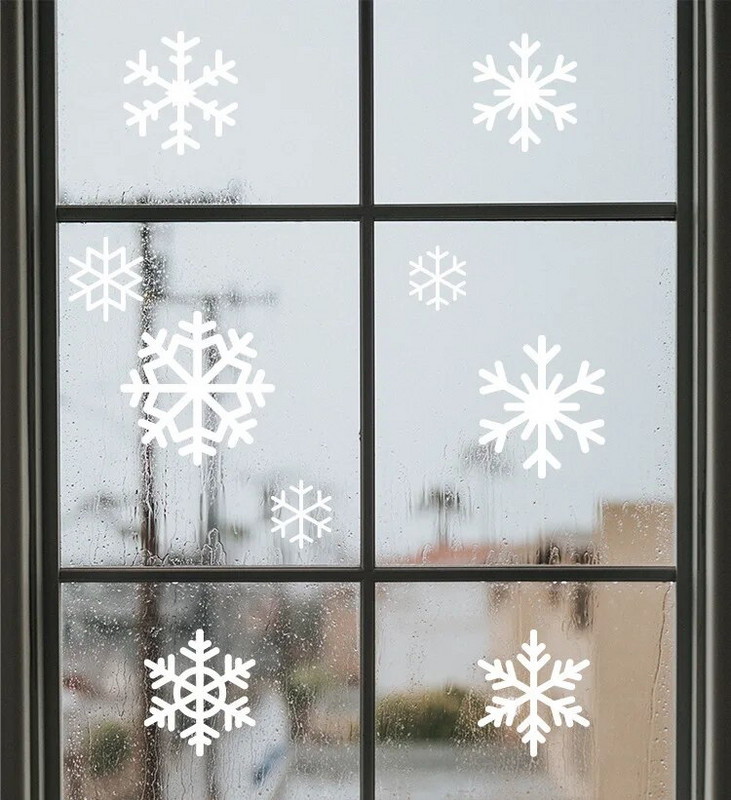 38 kom./lot Pahuljica Elektrostatske zidne naljepnice Prozor Dječja soba Božićni ukrasi Naljepnice za uređenje doma Novogodišnja tapeta
