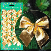 12 gab Ziemassvētku eglīšu rotājumu loki amatniecībai Ziemassvētku loki Mini dāvanu loki DIY Bowknot Ziemassvētku rotājumi mājām