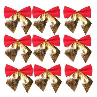 12 gab Ziemassvētku eglīšu rotājumu loki amatniecībai Ziemassvētku loki Mini dāvanu loki DIY Bowknot Ziemassvētku rotājumi mājām