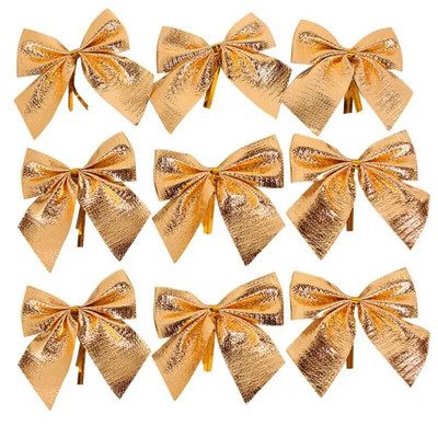 12 gab Ziemassvētku eglīšu rotājumu loki amatniecībai Ziemassvētku loki Mini dāvanu loki DIY Bowknot Ziemassvētku rotājumi mājām