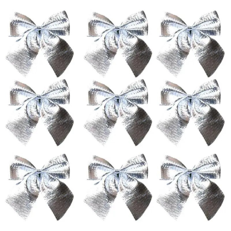 12 gab Ziemassvētku eglīšu rotājumu loki amatniecībai Ziemassvētku loki Mini dāvanu loki DIY Bowknot Ziemassvētku rotājumi mājām