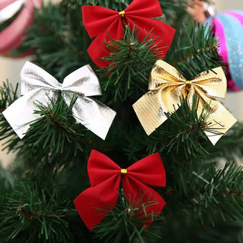 12 τμχ Χριστουγεννιάτικα Φιόγκοι Χρυσός Ασημί Κόκκινος Φιόγκος Διακοσμητικά Χριστουγεννιάτικου Δέντρου Δώρο Χριστουγεννιάτικα Διακοσμητικά για το Σπίτι Navidad 2022 Πρωτοχρονιά