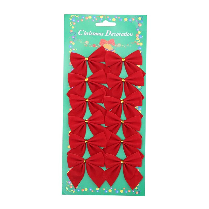 12 komada Božićne mašne Zlatno Srebrne Crvene mašne Ukrasi za božićno drvce Poklon Božićni ukrasi za dom Navidad Nova godina 2022.