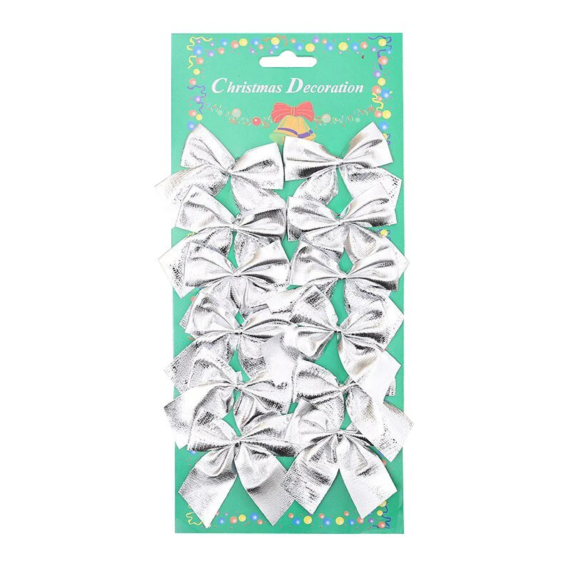 12 komada Božićne mašne Zlatno Srebrne Crvene mašne Ukrasi za božićno drvce Poklon Božićni ukrasi za dom Navidad Nova godina 2022.