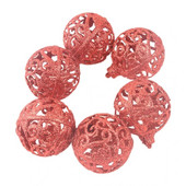 6gab. Mirdzošas Ziemassvētku bumbiņas Ziemassvētku eglīšu rotājumi Zelts Sudrabs Sarkans Dobs Plastmasas Bumbiņas Ziemassvētku Kāzu Dekors DIY 6cm